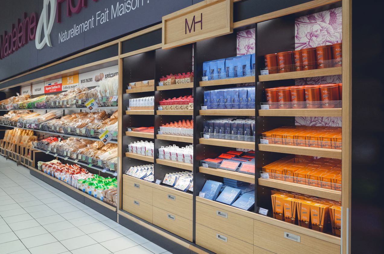 Présentoir magasin professionnel pour produits artisanaux