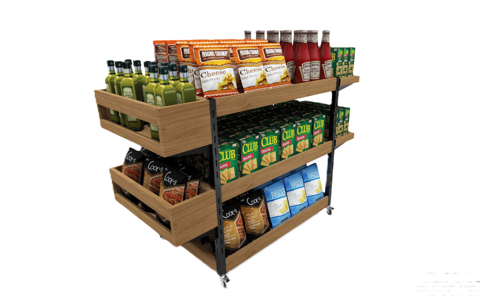 Présentoir bois pour épicerie