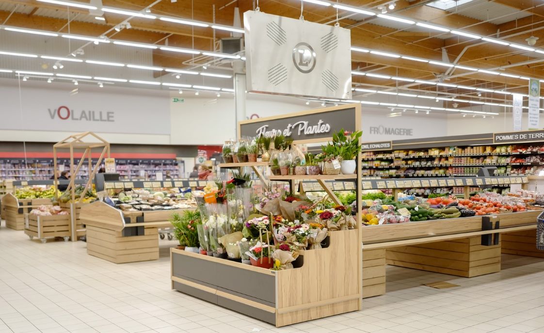 Meuble présentoir fleurs et plantes de bout de rayon