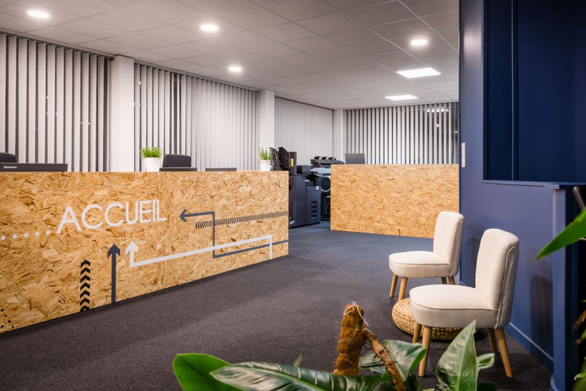 Mobilier agencement bureaux accueil bois
