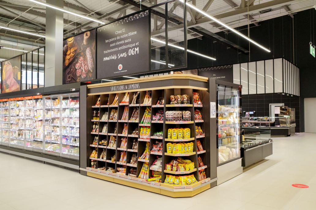 Présentoir rayonnage en bois pour saucissons