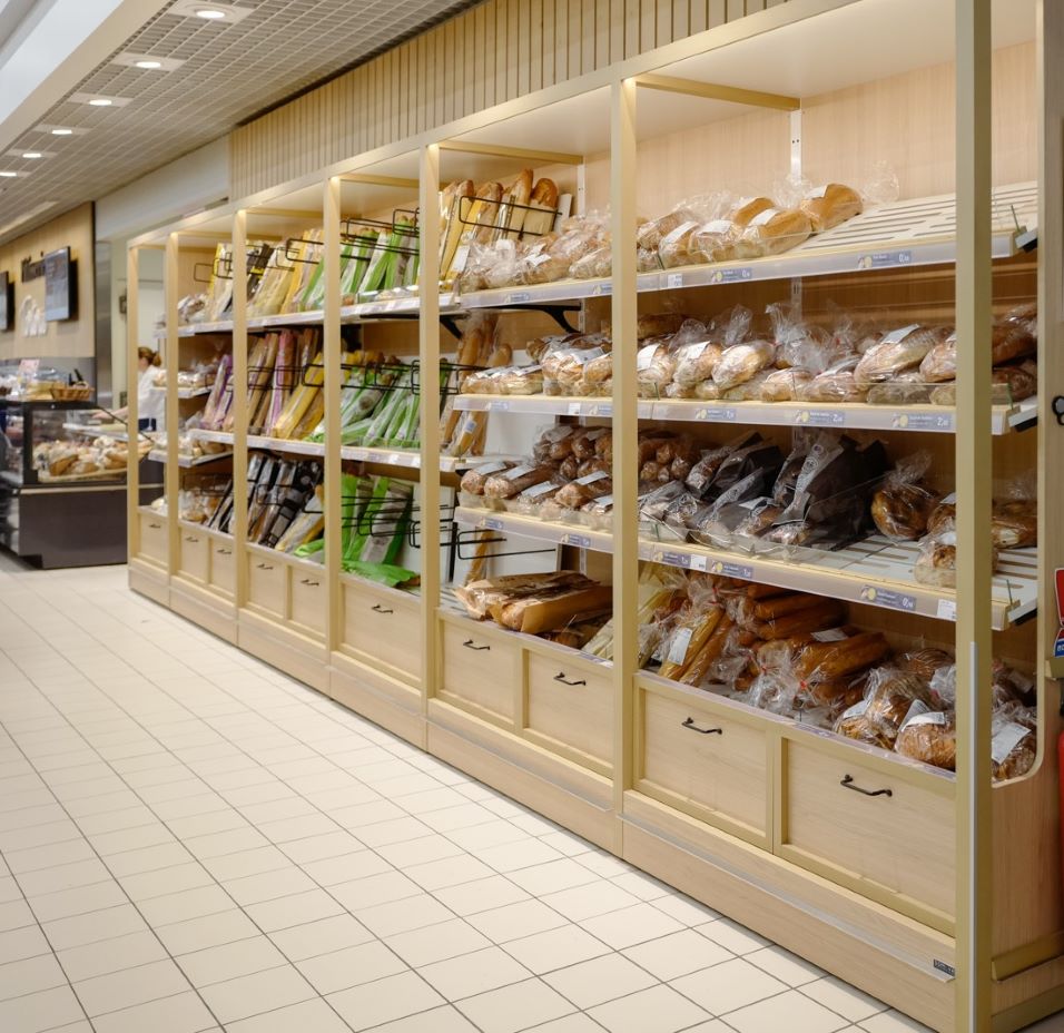Présentoir boulangerie pour pains et baguettes
