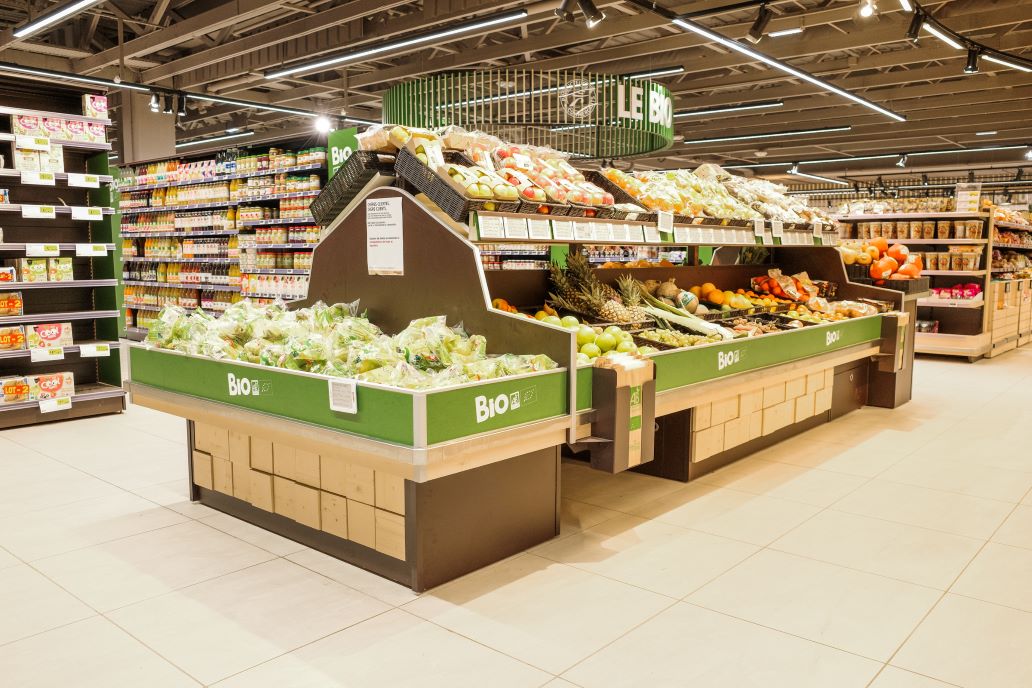 Présentoir bois fruits et légumes locaux