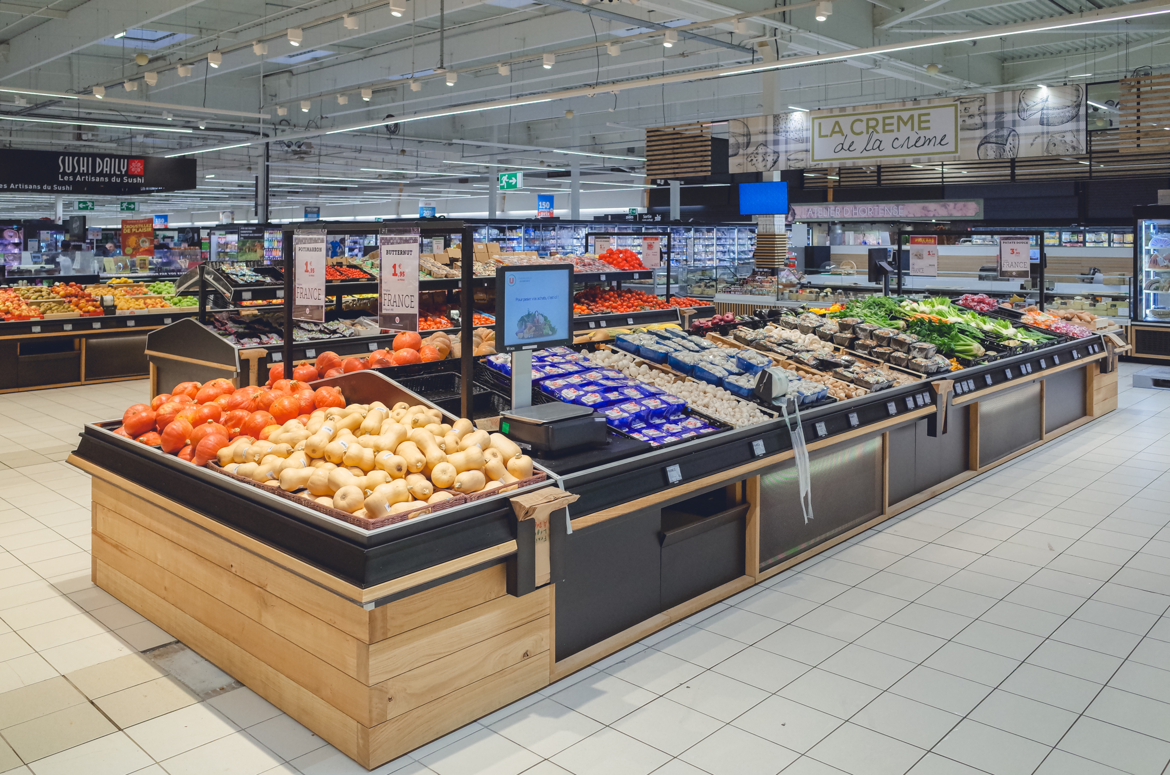 Présentoir gondole fruits et légumes