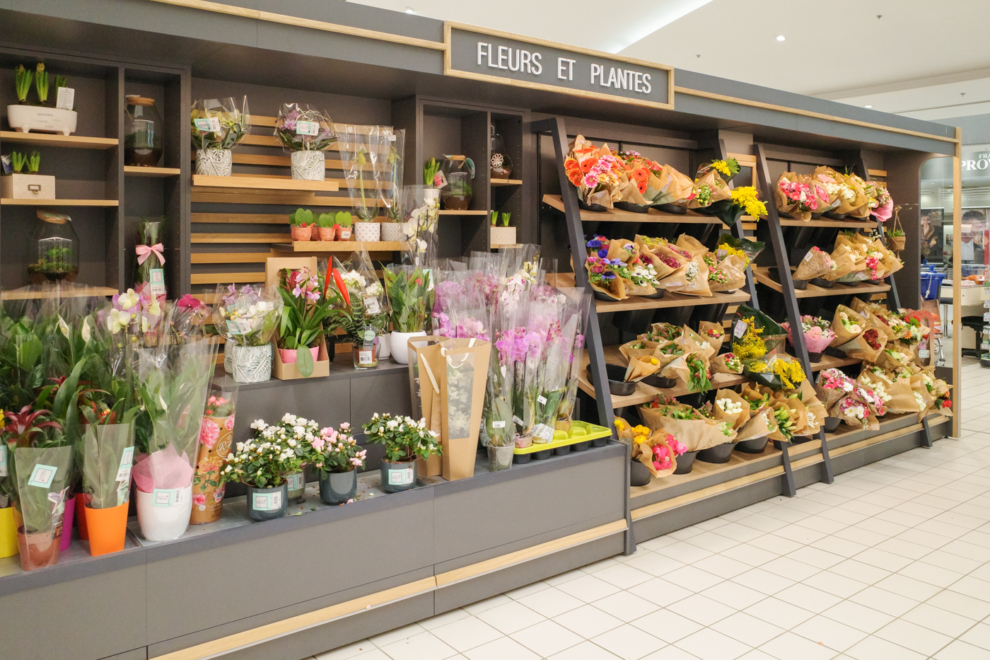 Présentoir d'agencement pour rangement fleurs